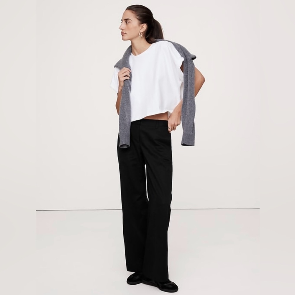 New Banana Republic The Everyday Wide Leg Pant // Black